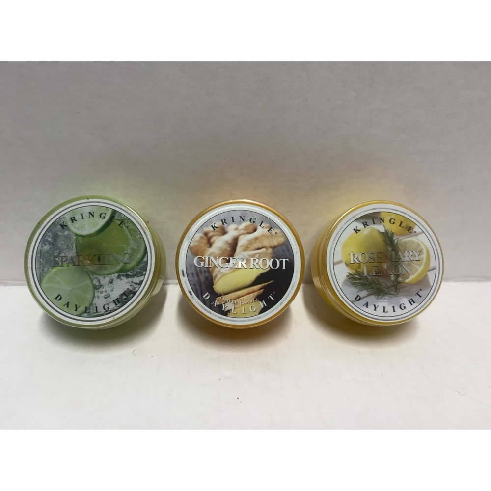 Kringle Candle Co Daylight Candles Set of 3 Rosemary Sparkling Ginger Root small